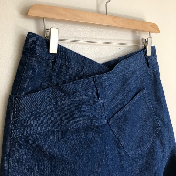 New Marques Almeida Asymmetrical Frayed Denim Mini Skirt size UK 8/ US 4 - Picture 8 of 13